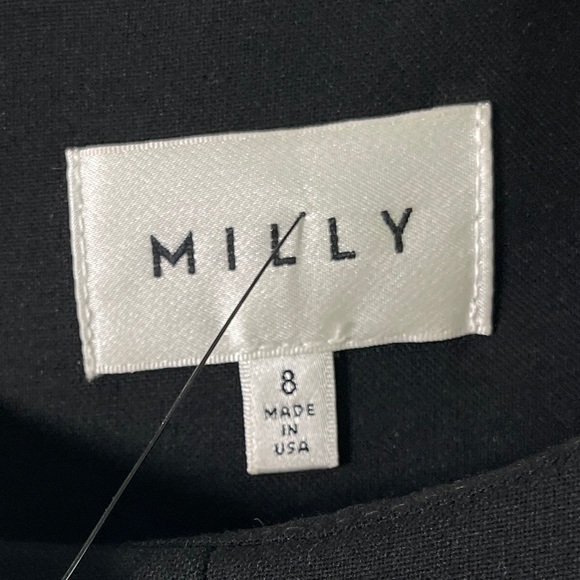 Milly Striped Pleated Sleeveless Black & White Dress Sz 8 - Picture 13 of 13